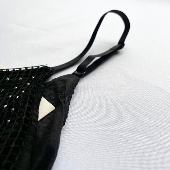 NWT HAUTE HIPPIE BLACK RHINESTONE MESH EMBELLISHED DRESS - Picture 10 of 13